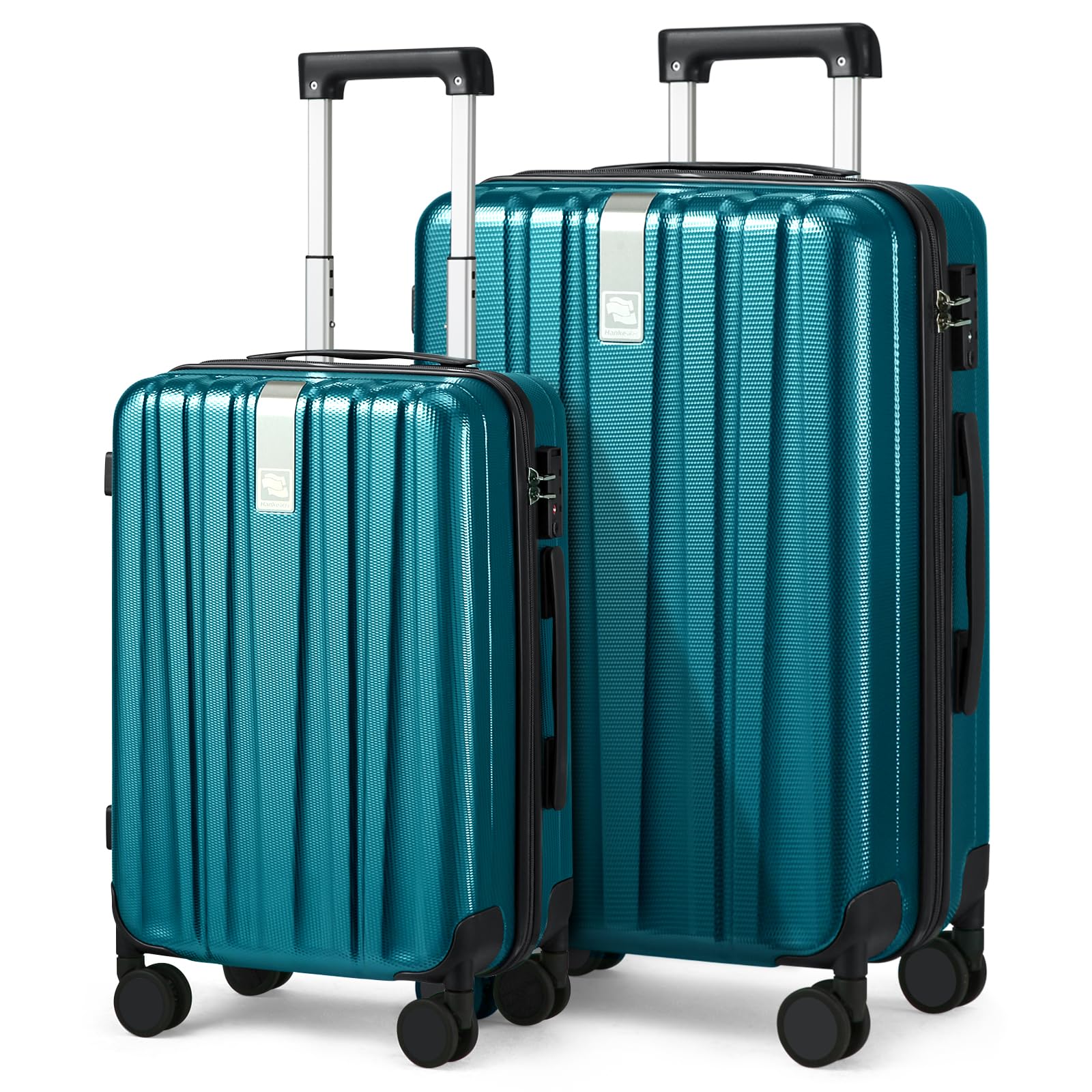 Hanke Luggage Sets 2 piece Carry On Luggage with Wheels PC Hard Shell Suitcases Lightweight Checked Travel Luggage Large Travel Suitcase Woman Men 20/29 Inch(Caribbean Blue)