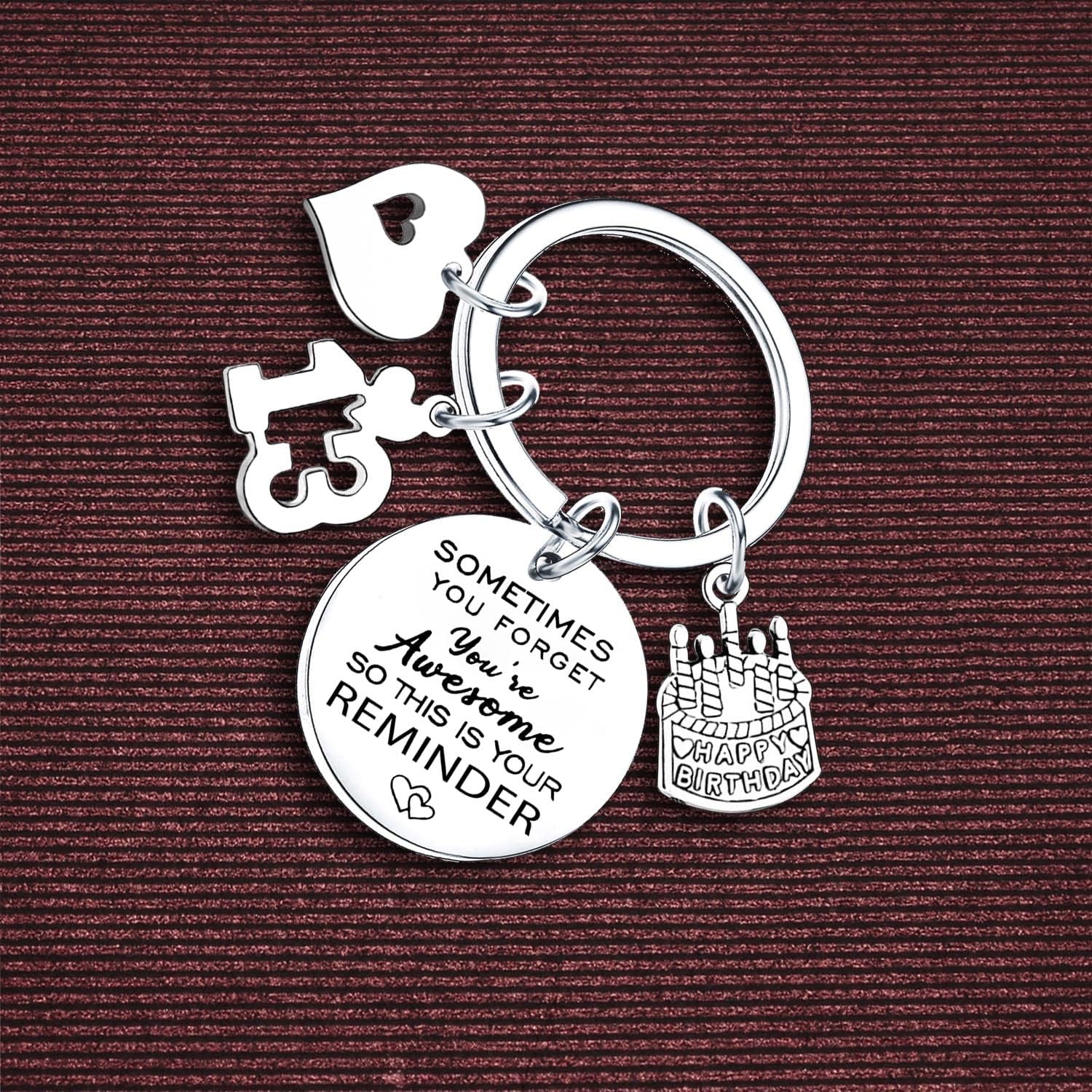 Birthday Keychain Gifts for Women Men Inspirational Birthday Keyring for Friends BBF Happy Birthday Keychain Gifts - Image 2