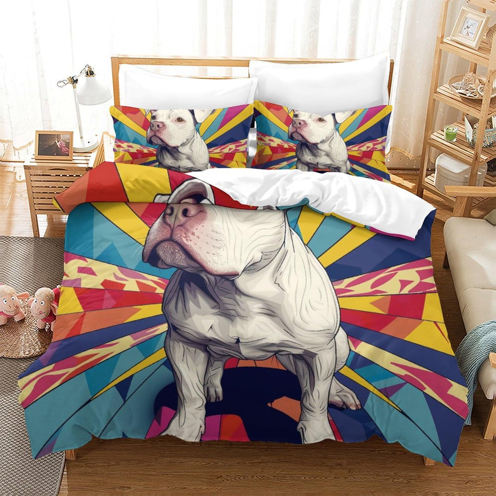 Housse de couette vache microfibre 3D parure de lit 3 pièces 260x220cm