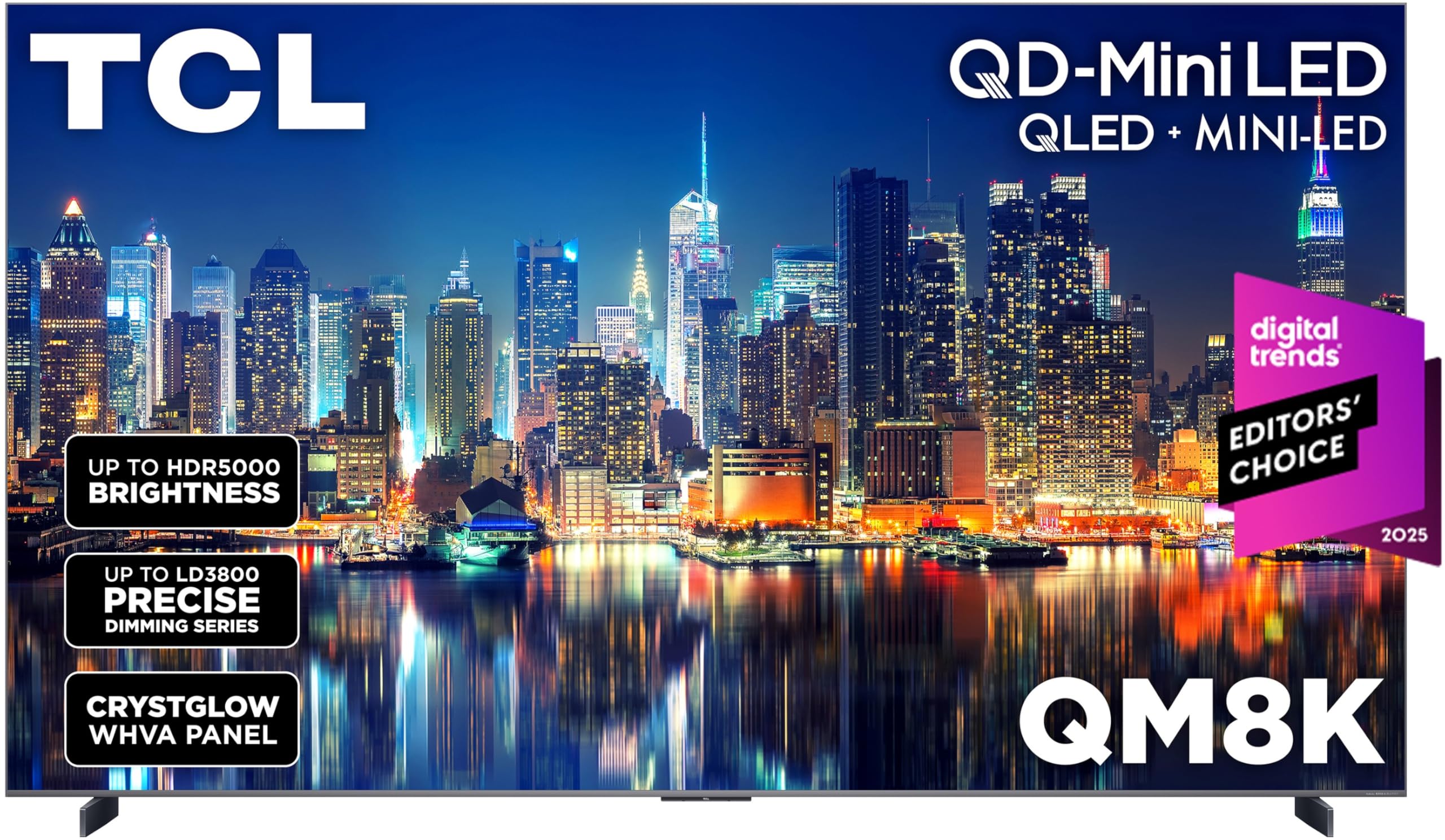 TCL 98 Inch Class QM8K Series | Mini LED QLED 4K HDR | 98QM8K, 2025 Model | 120HZ-144HZ Anti Reflective Wide Angle Screen Smart Google TV Dolby Atmos | Voice Remote Alexa Gaming Streaming Television