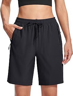 MAGCOMSEN Women's Hiking Shorts Lightweight Quick Dry 8" Golf Shorts Water Resistant with 3