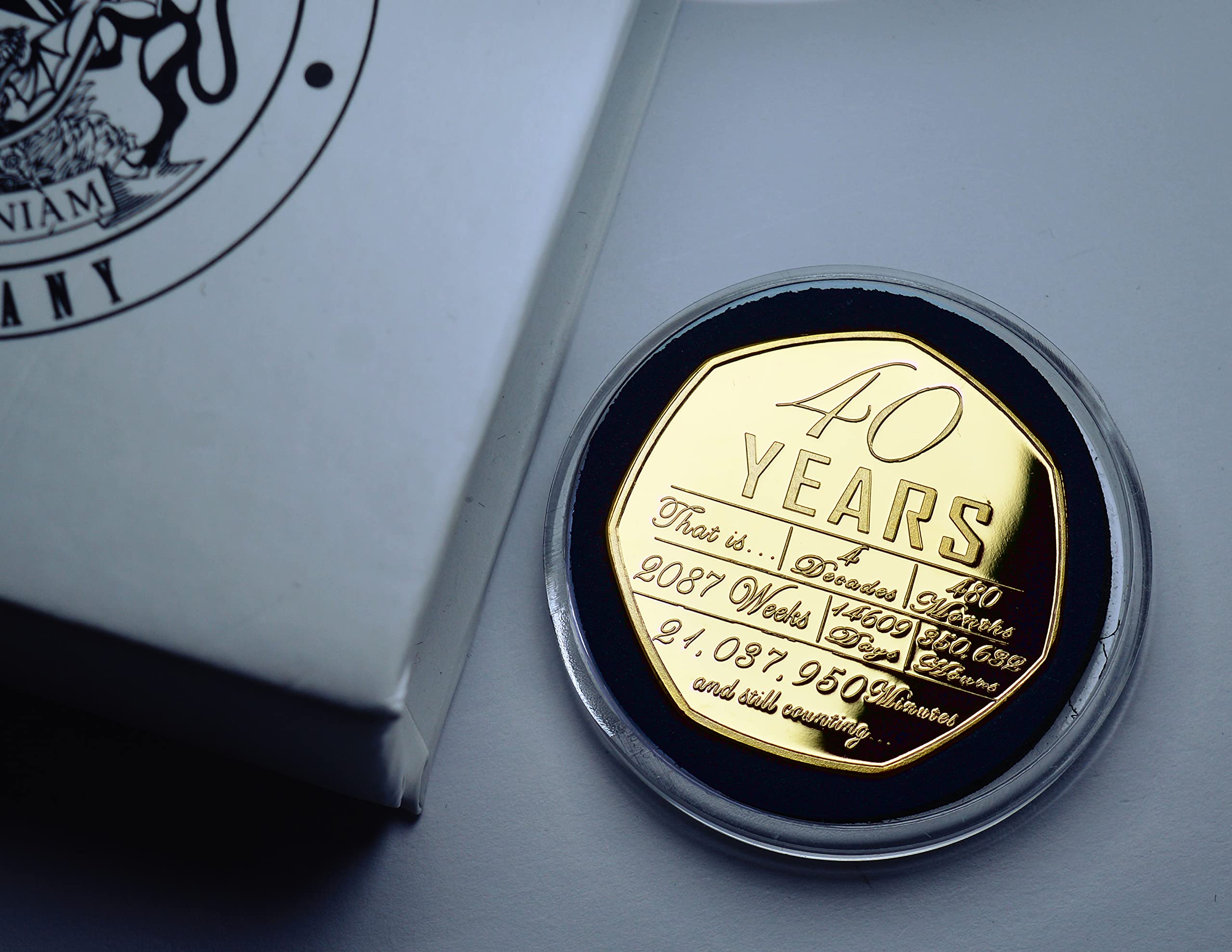 The Commemorative Coin Company For You On Our 40th RUBY WEDDING ANNIVERSARY 24ct Gold Commemorative in Presentation Box. Gift/Present Husband/Wife. 40 Years Together
