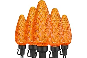 C9 String Lights, Orange 33 ft, Halloween Decorations & Party, Waterproof