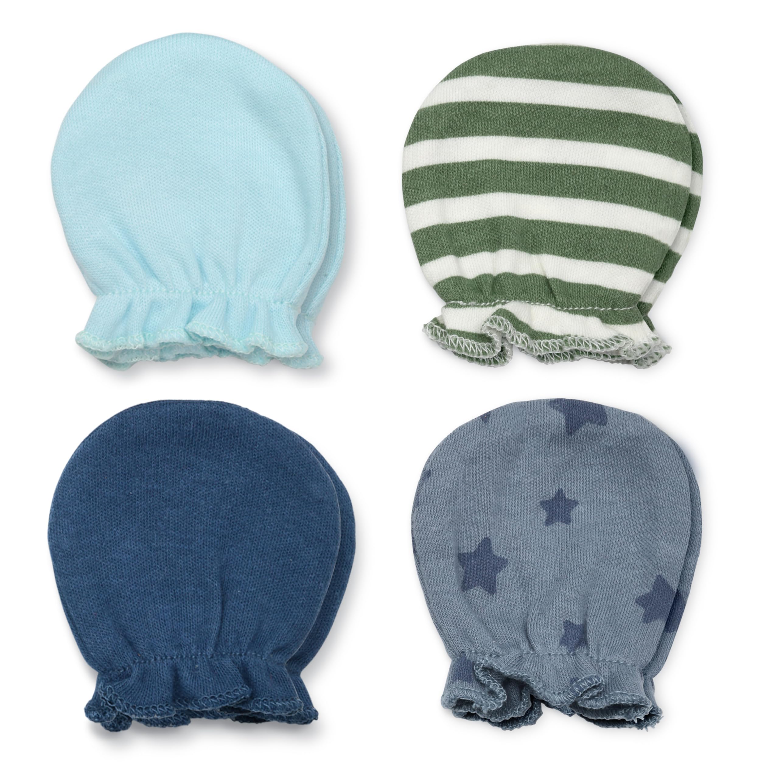 Fruit of the Loom Layette Collection - Scratch Mittens for Baby - 4-pack Star