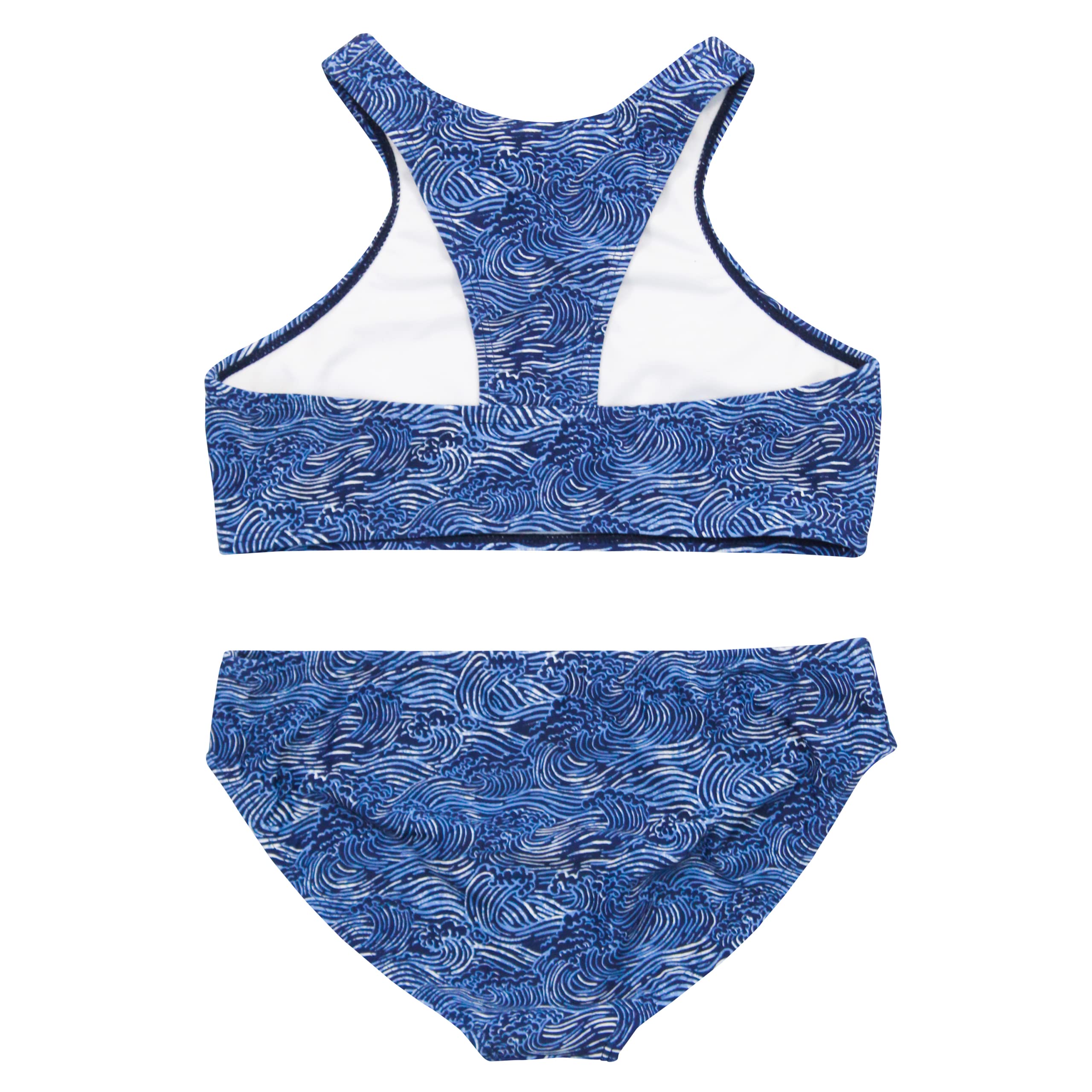 SwimZip Conjunto de 2 piezas de top halter y parte inferior de bikini para niña, protección solar UPF 50+