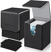 Vista 13 de Mlikero Caja de Cubierta de Cartas para Tarjetas Comerciales 1800+, Caja de Almacenamiento de Tarjetas Comerciales Compatible con Toploader