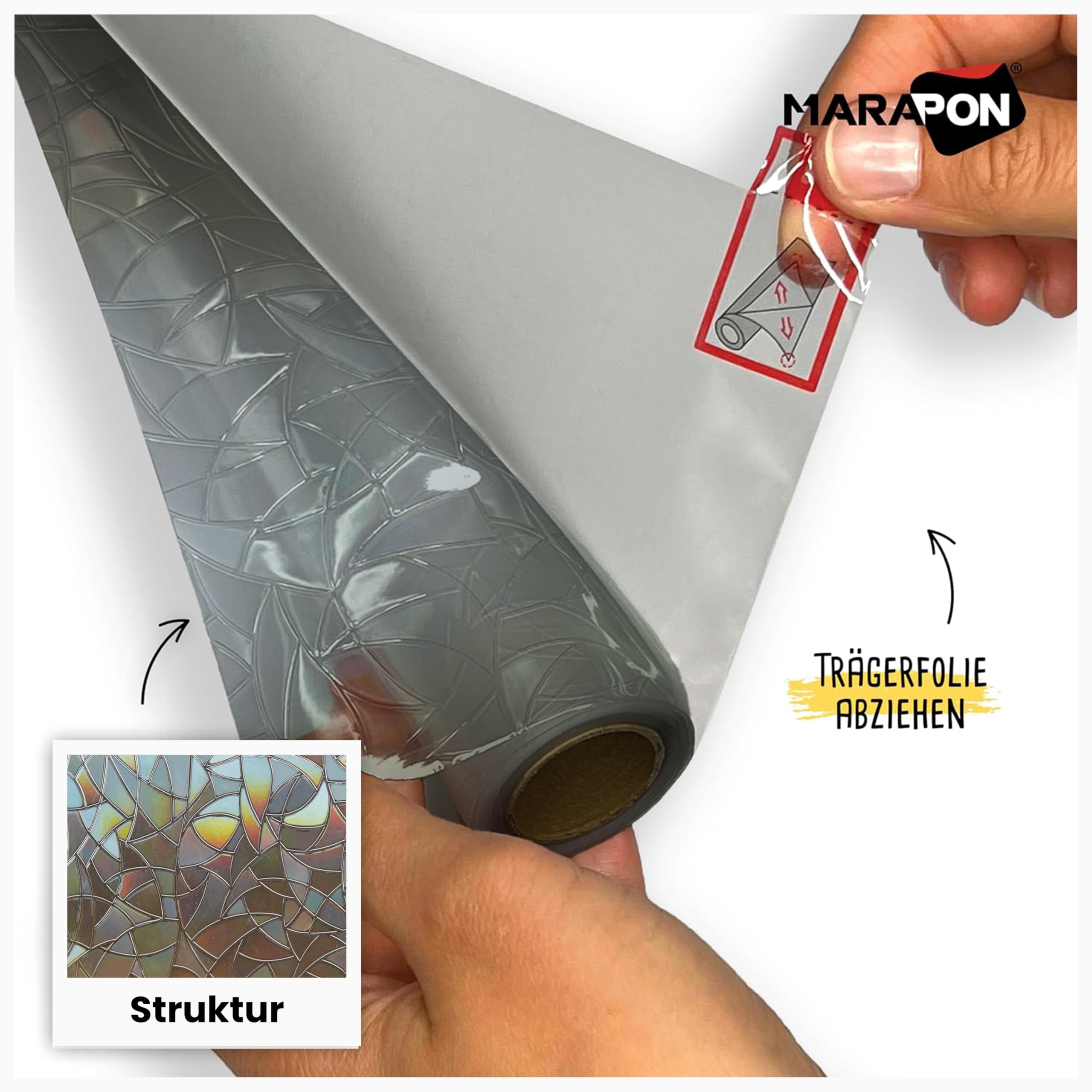 Marapon Fensterfolie Blickdicht von aussen mit Regenbogeneffekt dunkel 0 – Bild 5