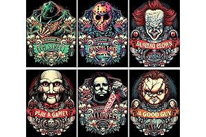 6 Pack Spooky Halloween Diamond Painting - DIY 5D Horror Diamond Art...