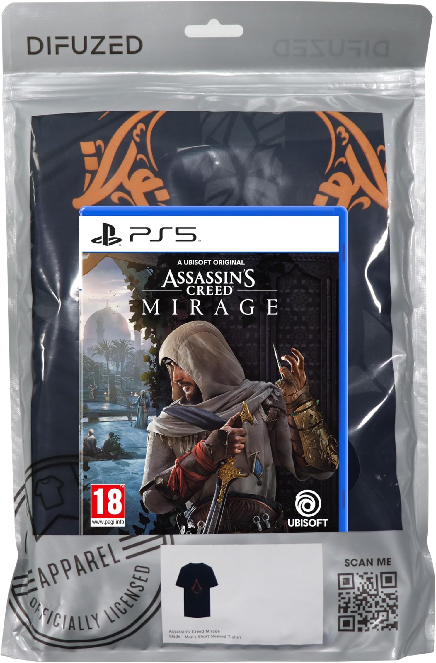 Ubisoft Men Ps5 Assassin S Creed Mirage + Regular Fit T Shirt (Xl), Multicolor