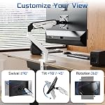 Fydeamer Single Monitor Arm, Heavy Duty Gas Spring Monitor Mount for 17-32 Inch Screens up to 19.8lbs, Full Motion Adjustable Monitor Desk Mount with VESA 75x75/100x100mm Compatibility, White