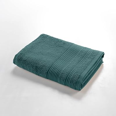 Douceur d'Intérieur, Drap de Douche (70 x 130 cm) Tendresse Orage, Eponge Unie 100% Coton