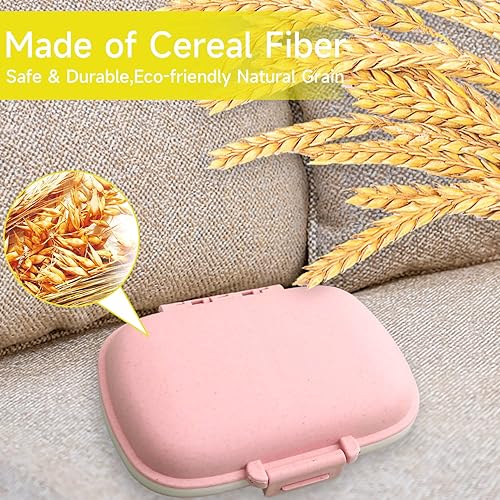 Miniatura 3 de Paquete de 4 cajas organizadoras de medicamentos, 8 compartimentos, organizador semanal de píldoras, a prueba de humedad, pequeño pastillero para