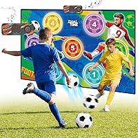 WUPIOS Electronic Scoring Soccer Target Game Mat for Kids - Indoor Outdoor Toss with Real-Time Score, 2 Soft Balls, Ages 3-12 Gift