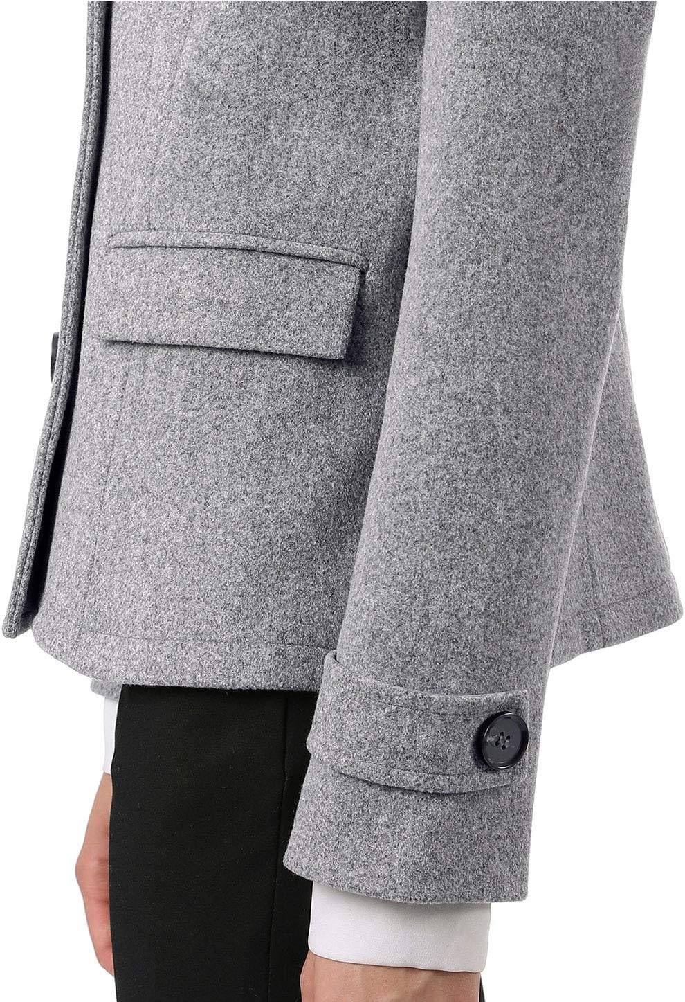 Close-up View of the Allegra K Double Breasted Pea Coat's Texture and Details