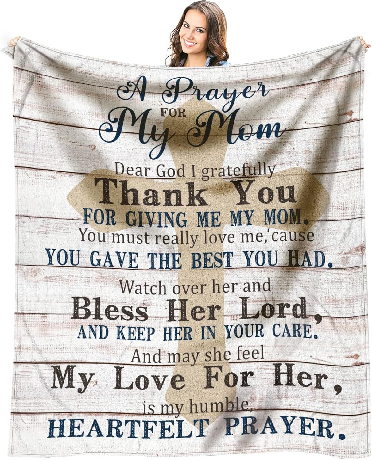 Valentines Mom Blanket 60 x 50 inch - Birthday Gifts for Mom Valentines Day from Daughter, Son - Valentine's Day Mother Birthday Gifts - Moms Birthday Gift Ideas - Birthday Presents for Moms