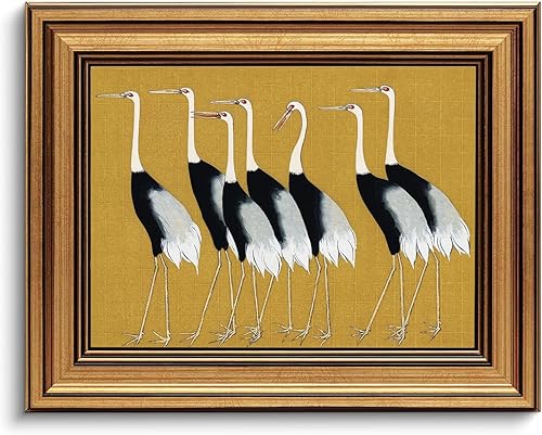 Miniatura 16 de Arte de pared con marco dorado, lienzo vintage de río, arte de pared, paisaje natural, río antiguo, impresiones artísticas para sala de estar,