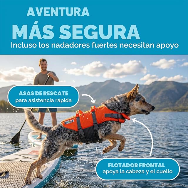 Foto 2 de 8 de Outward Hound Granby Splash - Chaleco salvavidas para perros - Naranja - M