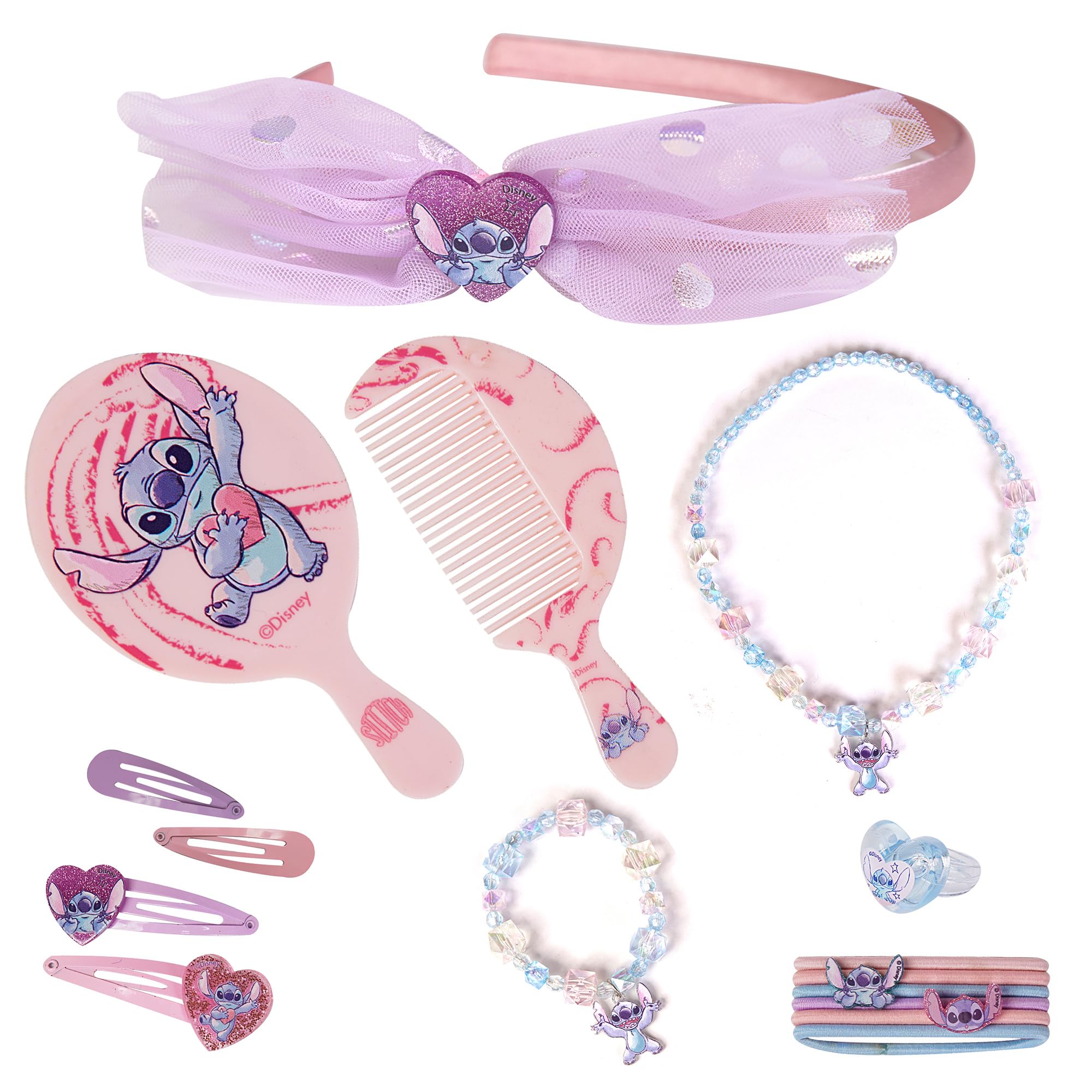 Disney - Spazzola Capelli Stitch, Bracciale e Gioielli Stitch Bambina - Collana e Accessori Stitch - Stitch Regalo Bambina