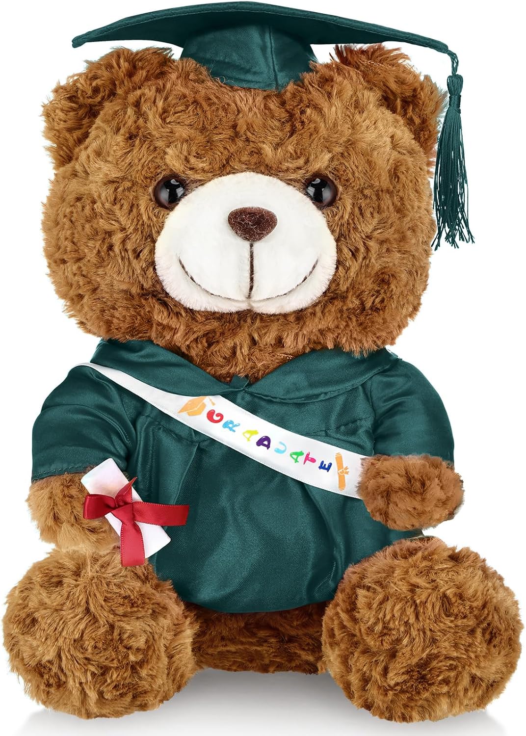 Hollowfly Graduation Bears 2026 Plush Stuffed Animal Bear with Gown Cap Tassel Set Cute Brown Graduate Gifts Stuffed Animal Doll Plush Toy for Party Supplies(9 Inch,Sky Blue)