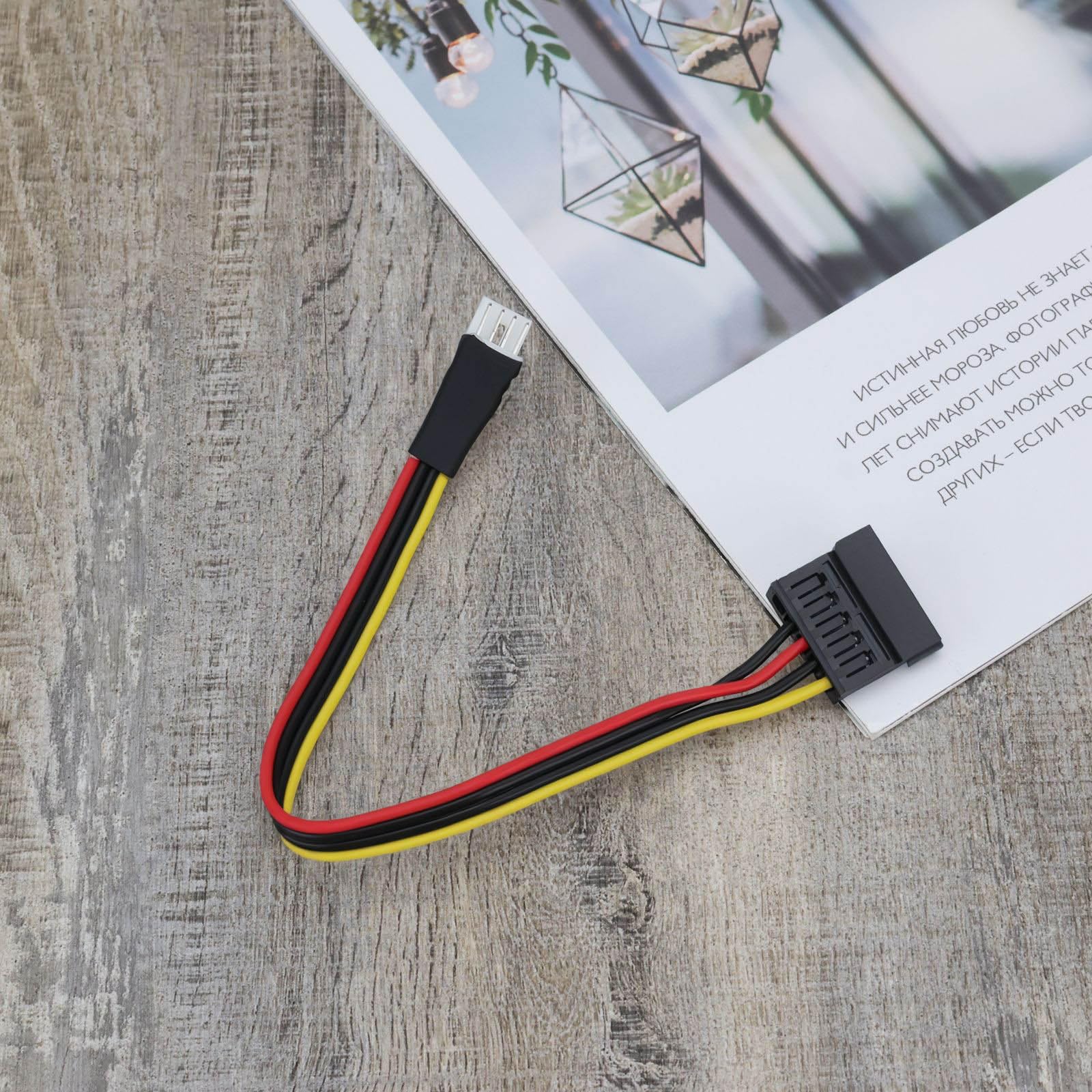 2 cavi di prolunga da 4 pin FDD Floppy maschio a 15 pin SATA femmina, cavo di prolunga per alimentatore, compatibile con floppy drive e alimentazione SATA, 22 cm