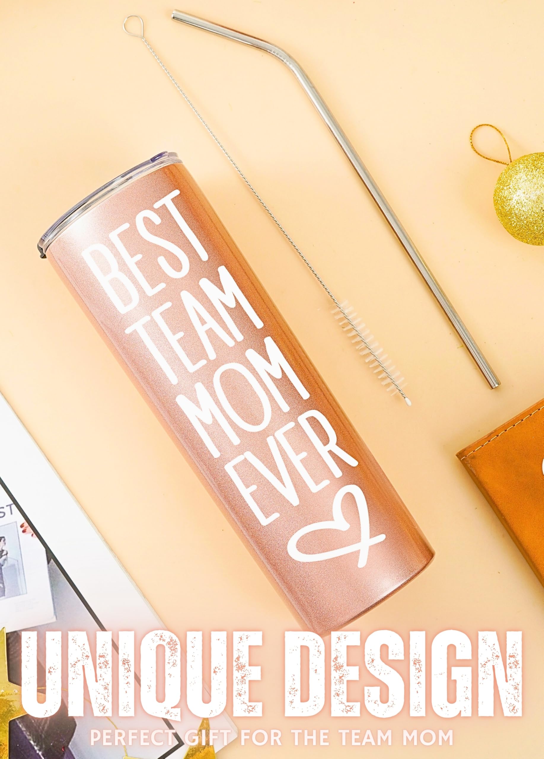 Onebttl Team Mom Gifts For Women, 20oz Skinny Tumblers, Mom