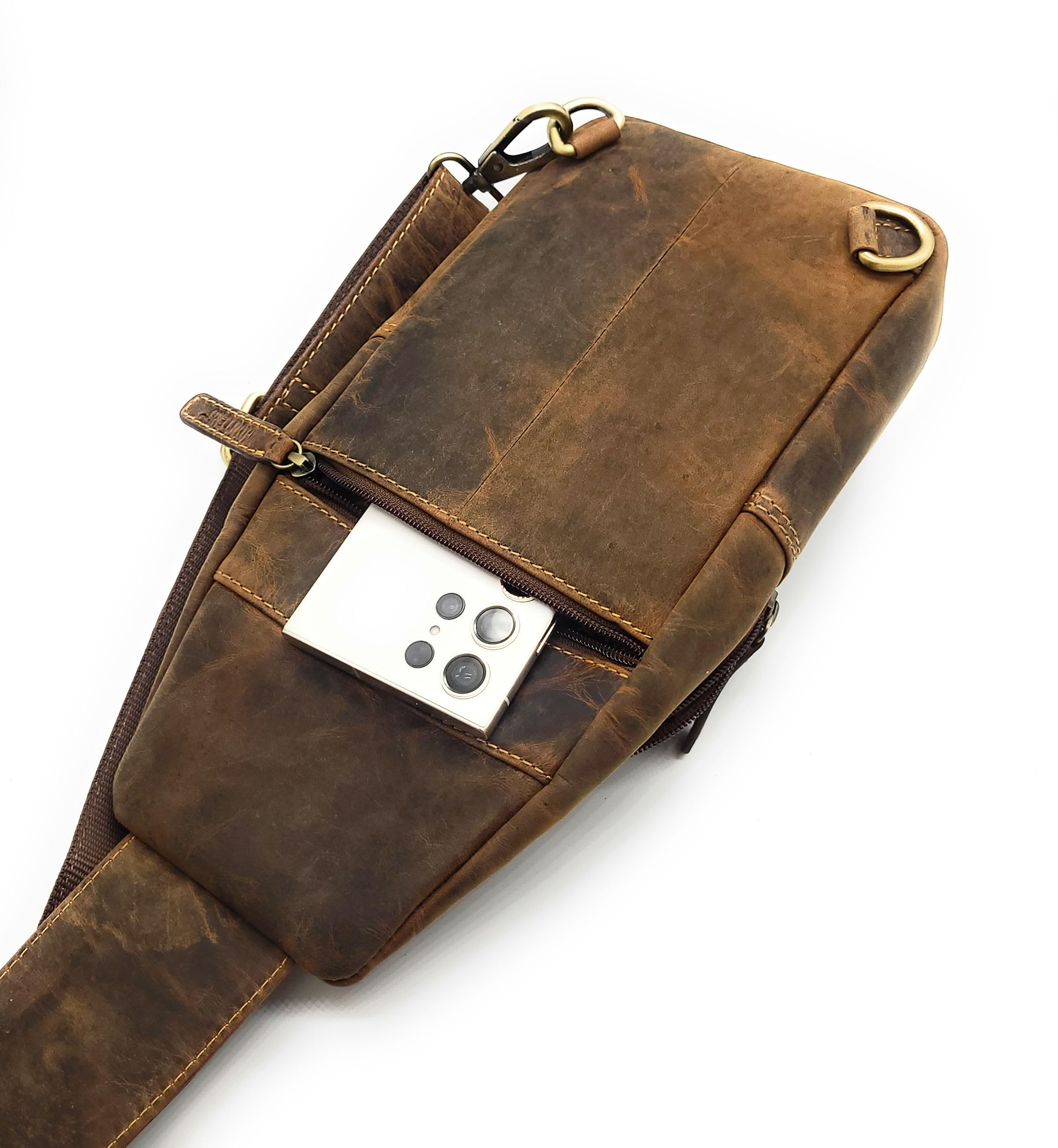 Hunters Crossbag Slingbag aus echtem Leder