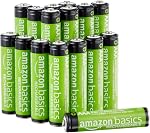 Amazon Basics 24-Pack Remboursé AAA NiMH Batteries de performance, 800 mAh, Recharge jusqu'à 1000x Heures, pré-chargées
