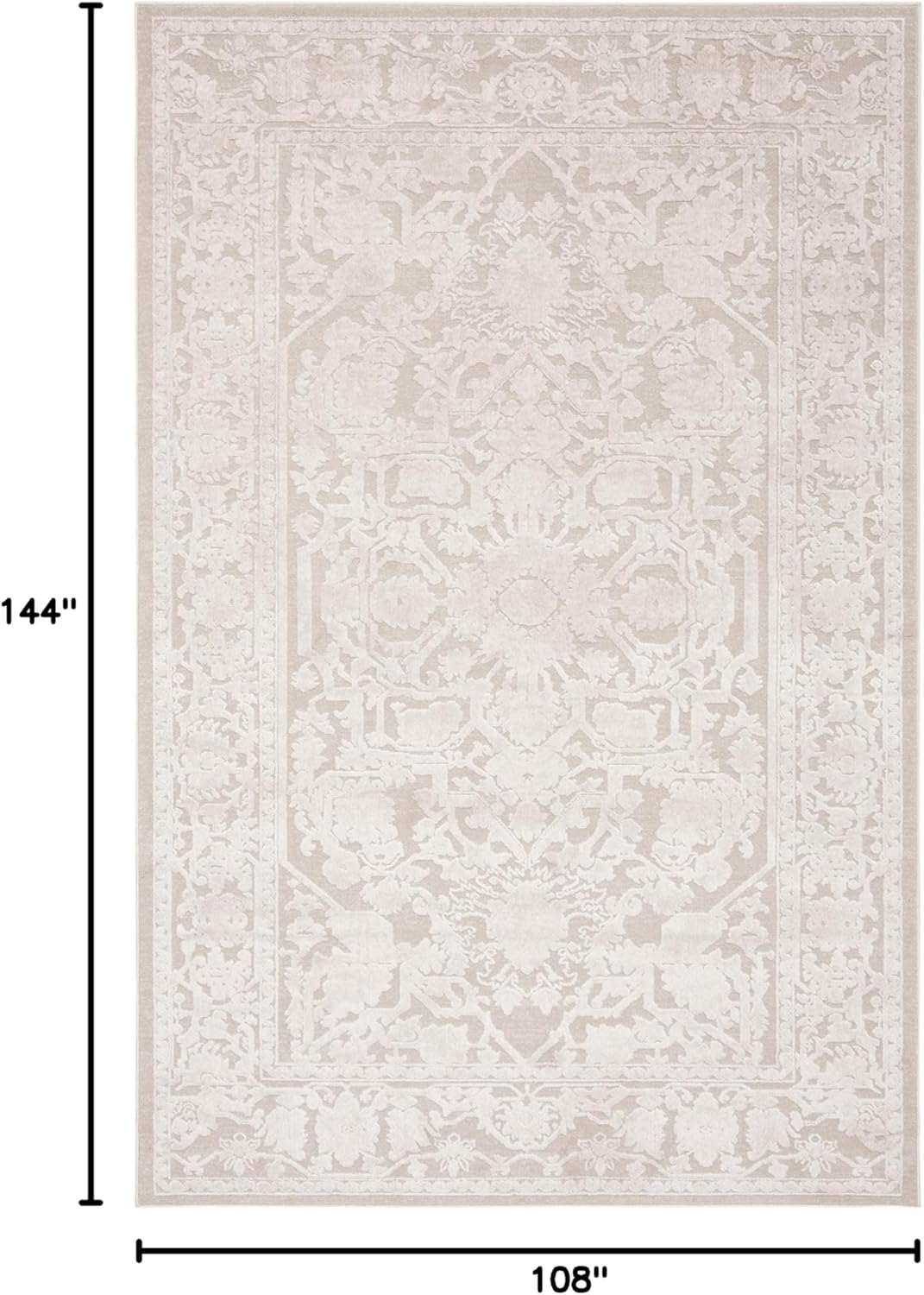 SAFAVIEH Area Rug 9x12 - Reflection Collection - Large - Cream & Ivory, Non-Shedding & Easy Cleaning, Ideal for Living Room, Bedroom, Dining Space (RFT665D) - Image 2