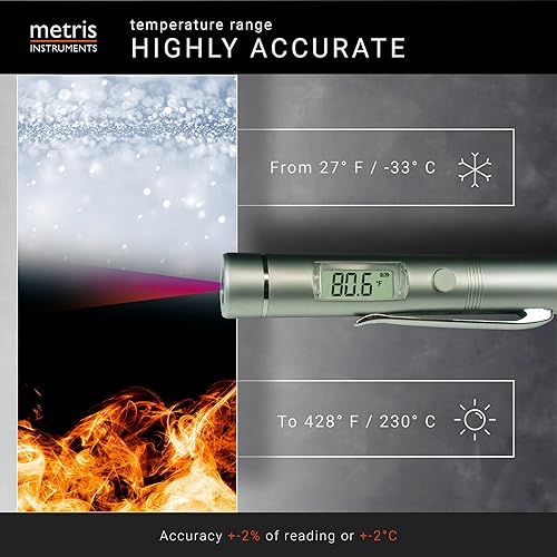 Miniatura 4 de Mini Termómetro Digital Infrarrojo Certificado según UL4200A Ley de Reese para Reptiles, Parque Infantil, Automotriz, -27.4 a 428  F (-33 a 428.0 F)