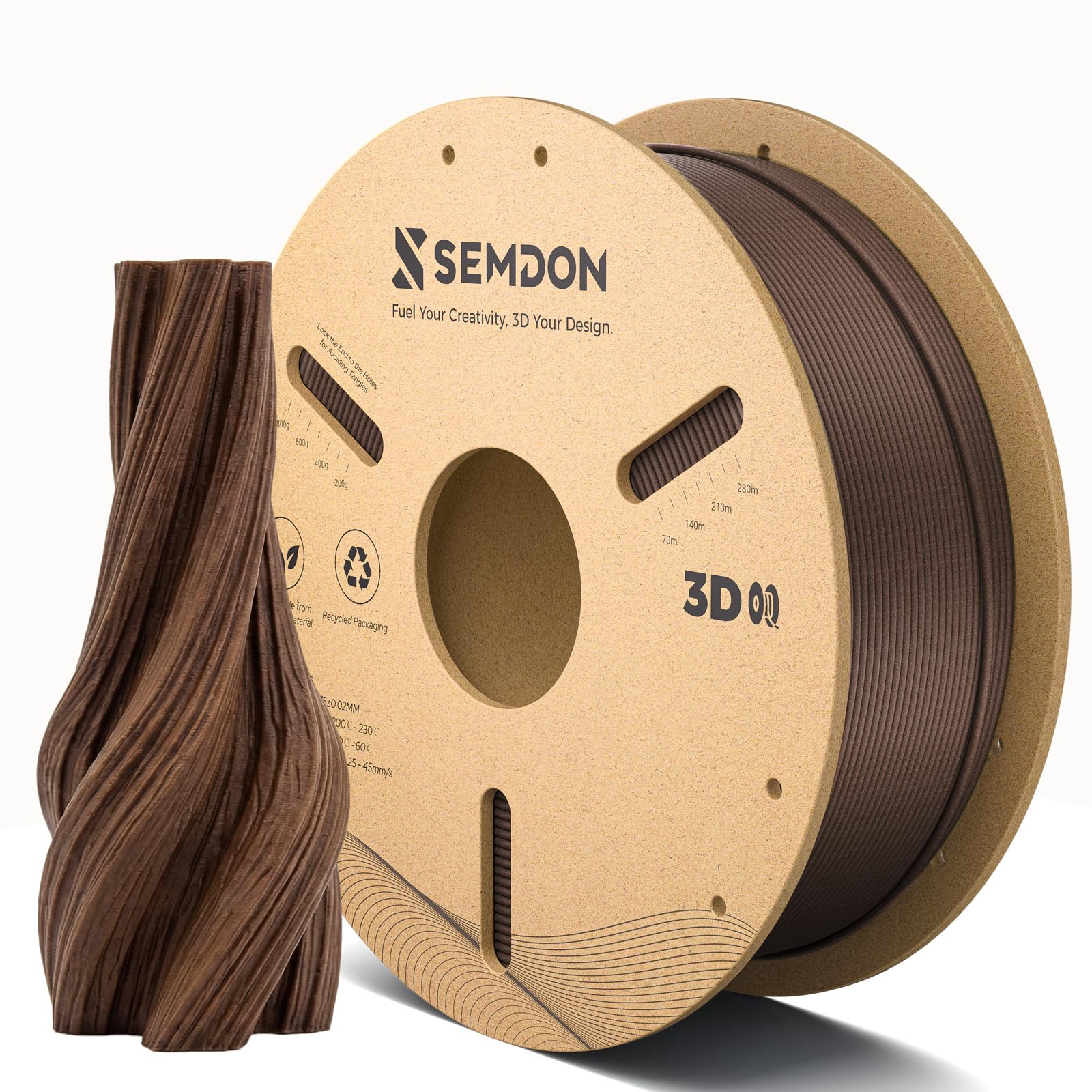 Wood PLA Filament Cherry Wood 3D Printer Filament 1.75mm+/-0.02mm 1KG/2.2lb