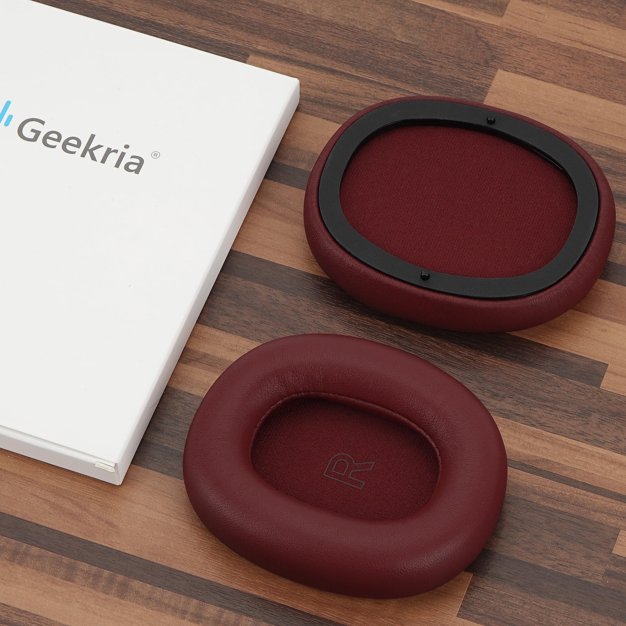 Geekria Elite-Lammfell-Ohrpolster-Ersatz, kompatibel mit Bang & Olufsen Beoplay H95 Wireless, Premium-Leder-Ohrpolster-Reparaturteile (Rot)