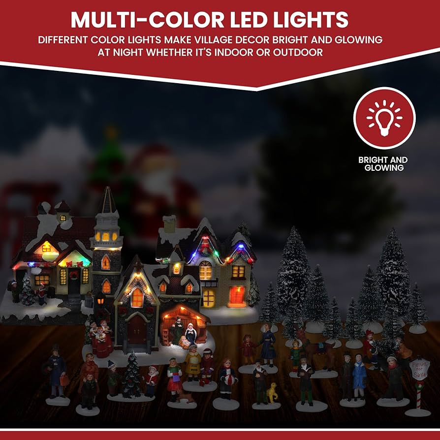 Buy Naalu 17 Pcs Christas Village Sets LED Lighted Christas Village Houses With Figurines