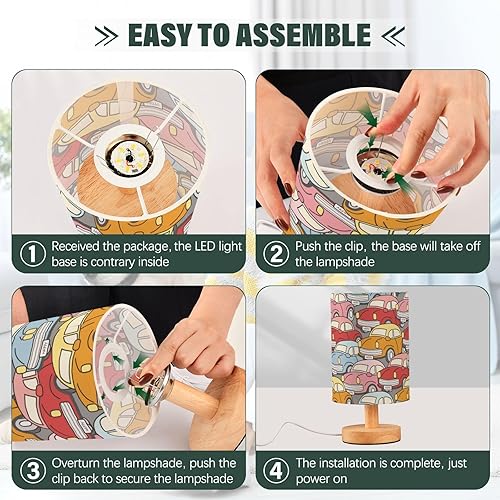 Miniatura 4 de Desk Lamps Nursery Night Light Modern Colorful Cute Cars Happy Table Lamps for Boys Dorm Room lamparas de Noche para