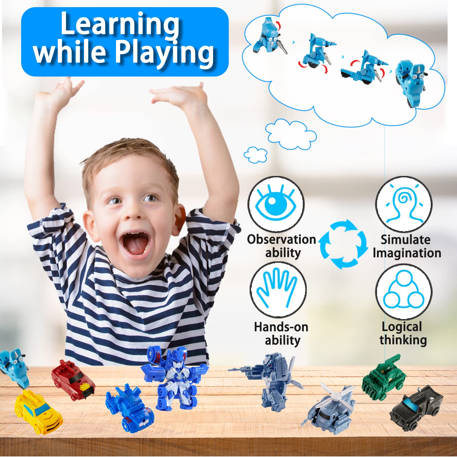 Amazon.co.jp: Zcxtoy カートゥーンバージョン 変形ロボット