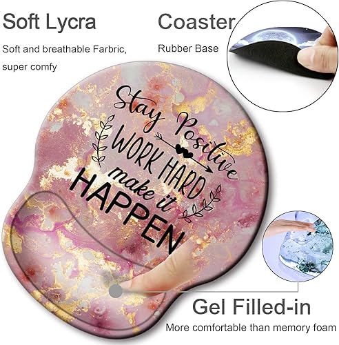 Miniatura 5 de Alfombrilla ergonómica para mouse con reposamuñecas, reposamuñecas de gel grande, con posavasos antideslizante y alivio del dolor para computadora,