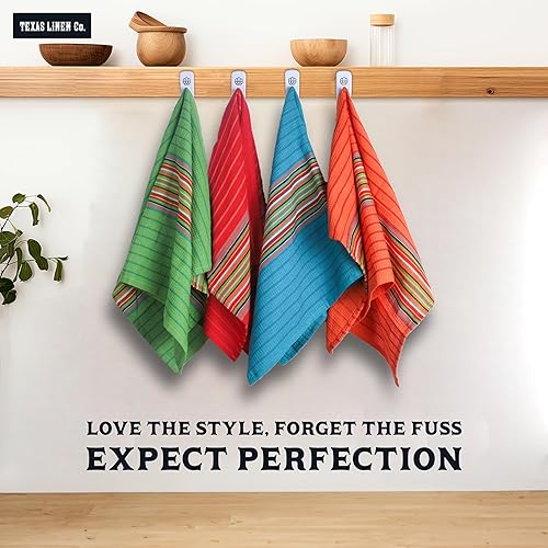 Miniatura 8 de TEXAS LINEN CO. Juego de 4 toallas de cocina de 100 % algodón, 16 x 28 pulgadas, multiusos, secado de cocina, restaurante, bar, limpieza, altamente