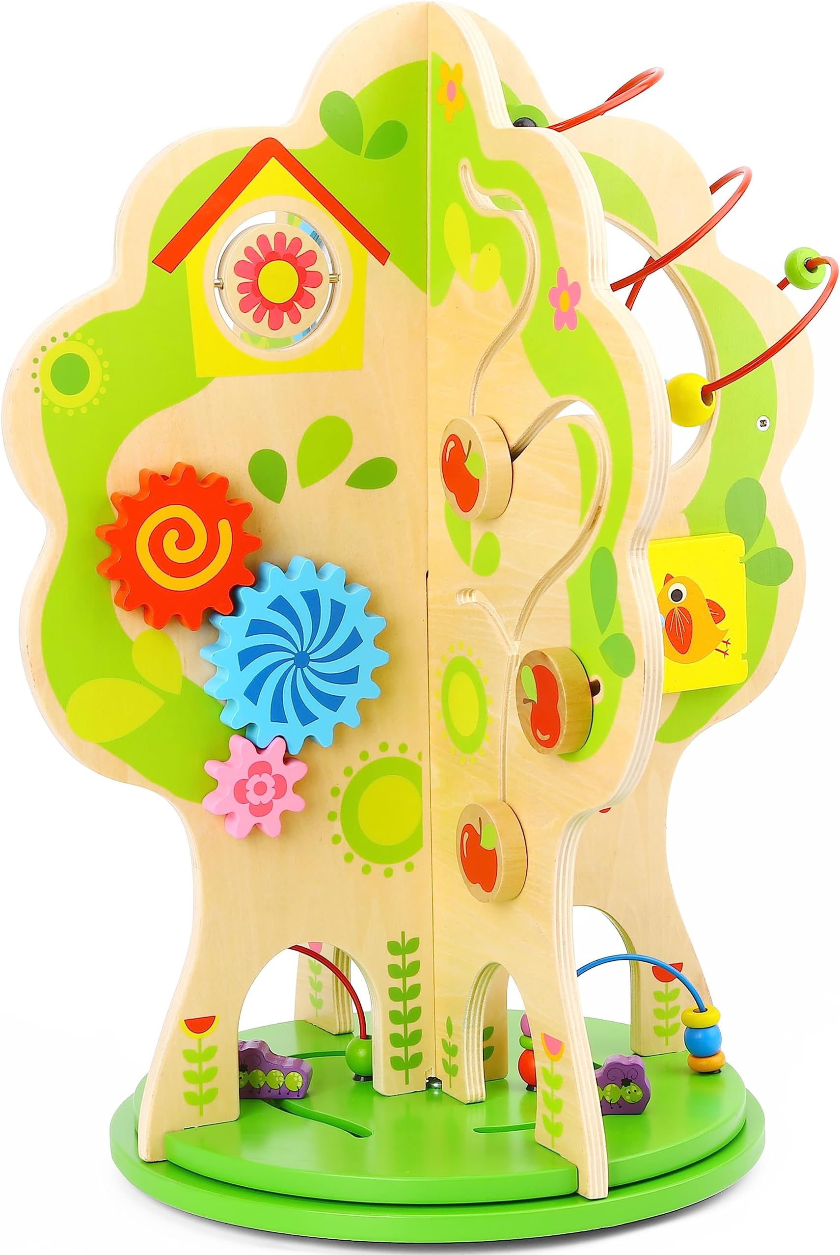 Dakin Rotating Tree Toddler Activity Center Table - Wooden Activity Tables Activity Cube | Activity Toy | Tree Wooden Toy | Baby Play Table Activity Center Wooden Activity Center