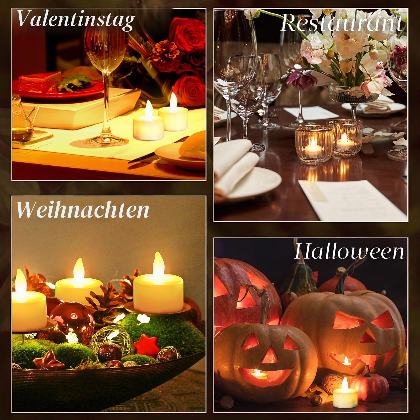 Wiederaufladbare Teelichter mit Fernbedienung, LED-Kerzen, flackernde, flammenlose Teelichter, Kerzen, batteriebetriebene Kerzen für Zuhause, Restaurant, Hotel, Party, Halloween-Dekorationen, 12 Stück