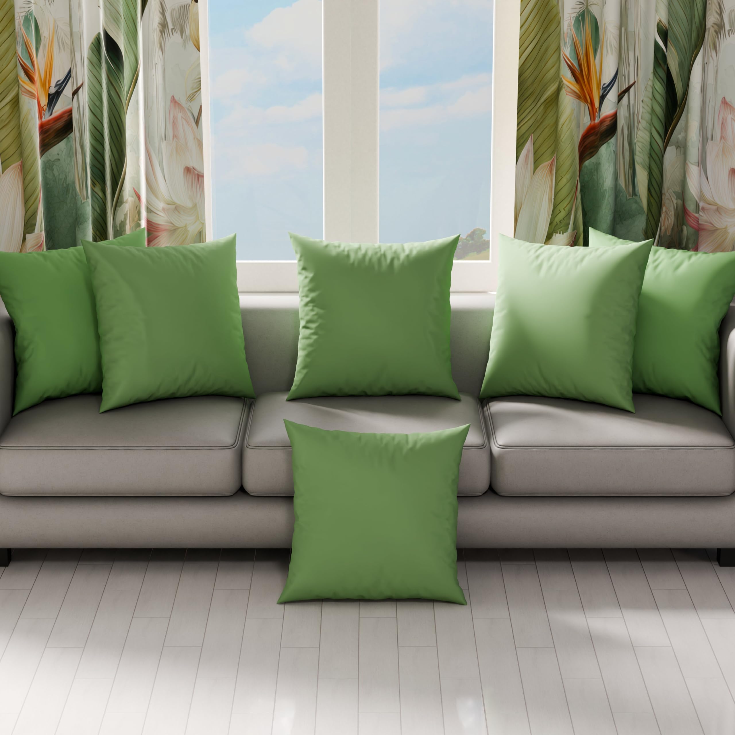 PETTI Artigiani Italiani - Coppia di Federe Cuscino 40x40 cm in Microfibra, Cuscini Arredo Camera da Letto, Divano, Set 2 Fodere Copricuscino, Federa Tinta Unita Verde Oliva