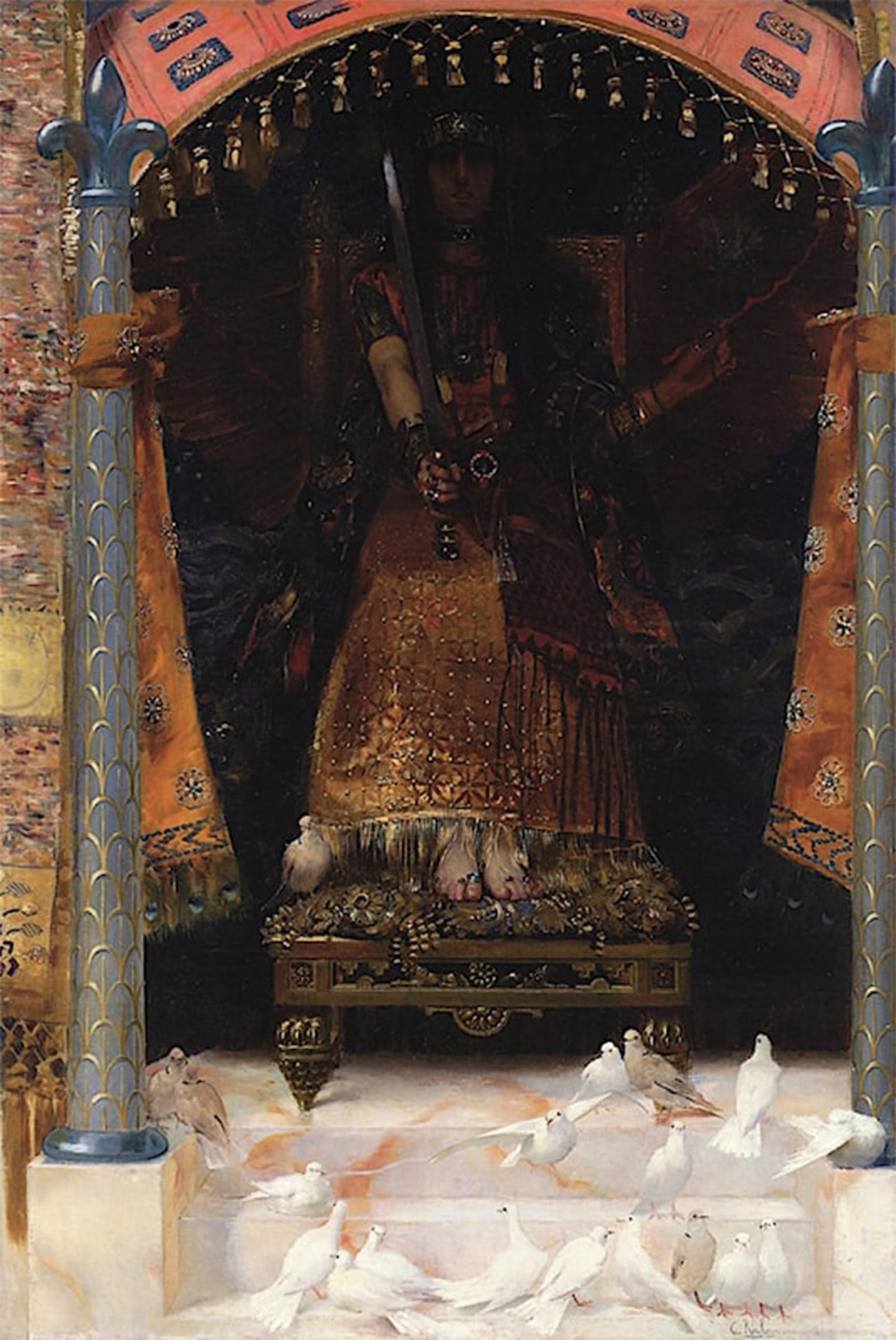 ARTXLXXBN Famous Painting Art Wall Decor Abstract Art Picture War and Peace Georges Antoine Rochegrosse Animal Pictures for Home Decor 60x90cm