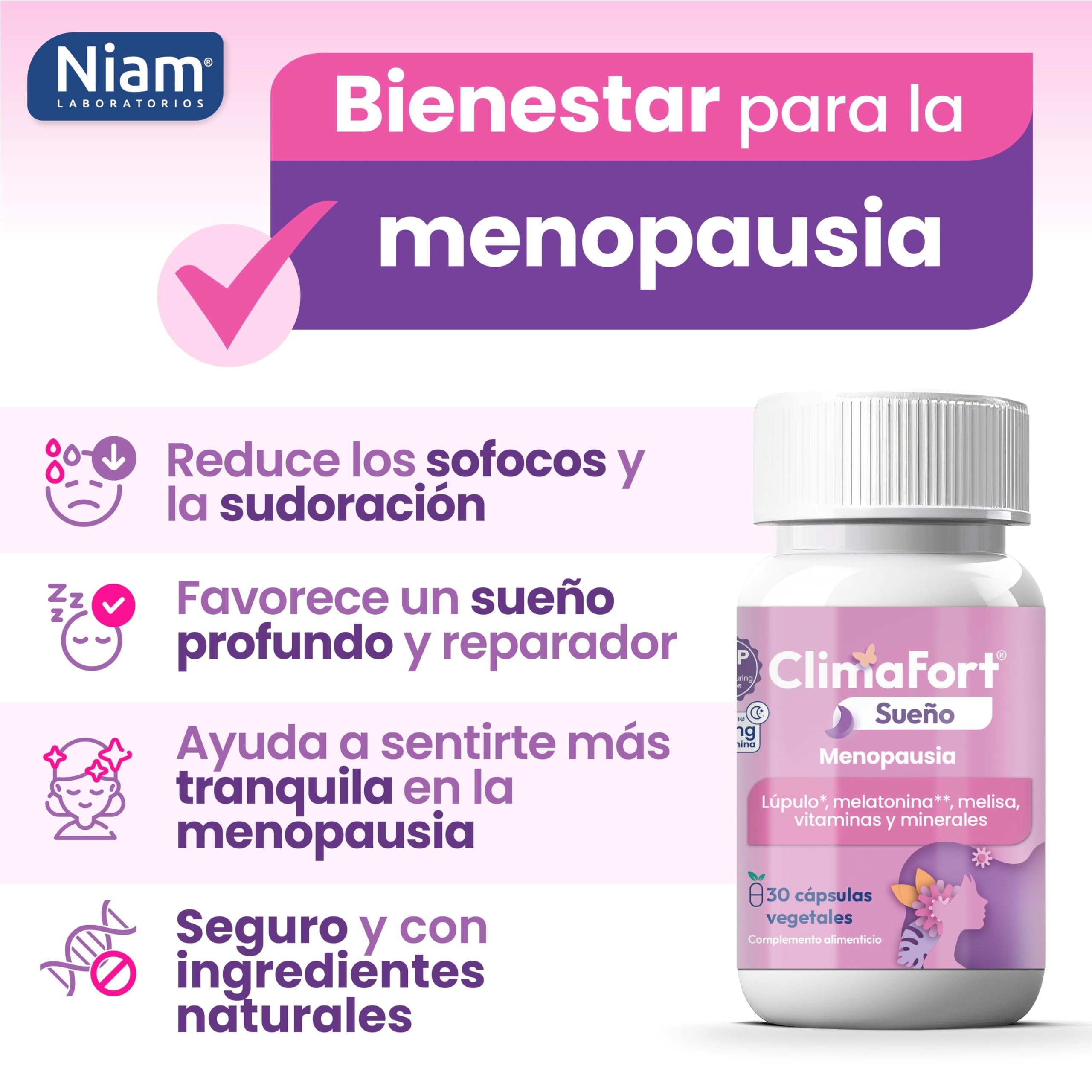 [Pack de 2] ClimaFort Sueño | Alivia Sofocos, Insomnio y Síntomas de Premenopausia y Menopausia | Lúpulo, Melatonina, Vitaminas, Minerales | 2 meses de Tratamiento | 1 Cápsula al día