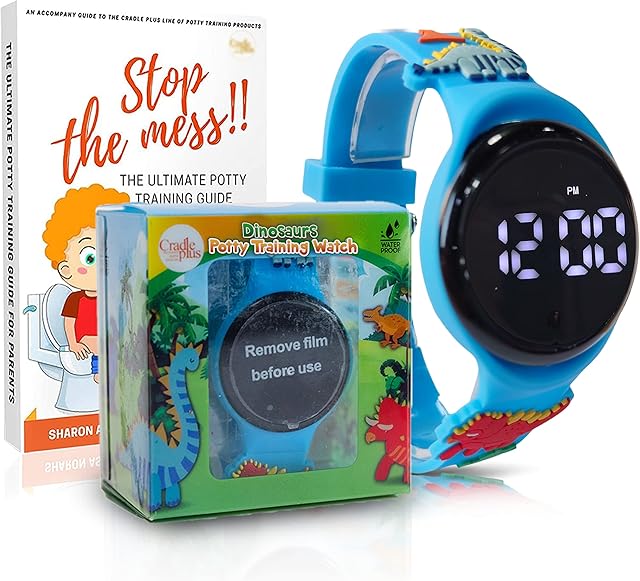3D Dinosaur Potty Training Watch for Boys or Girls - Rechargeable Toddler Watch w/Alarm Timer Potty Watches for Toddler Boys | Potty Timer, Kids Watch for Toddler Potty Training (Blue Dino)