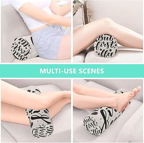 Miniatura 7 de Yuiboo But First Coffee Yoga Bolster Pillow Bedding Essentials Round Neck Roll Pillow Long Round Pillow Memory Foam Cylinder Pillow Cervical Neck