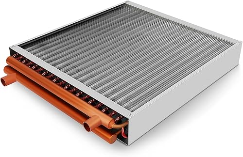 Miniatura 6 de Agua al aire del intercambiador de calor 20x20, calefacción por aire forzada con 1" bobina de agua caliente de los puertos de cobre para los hornos