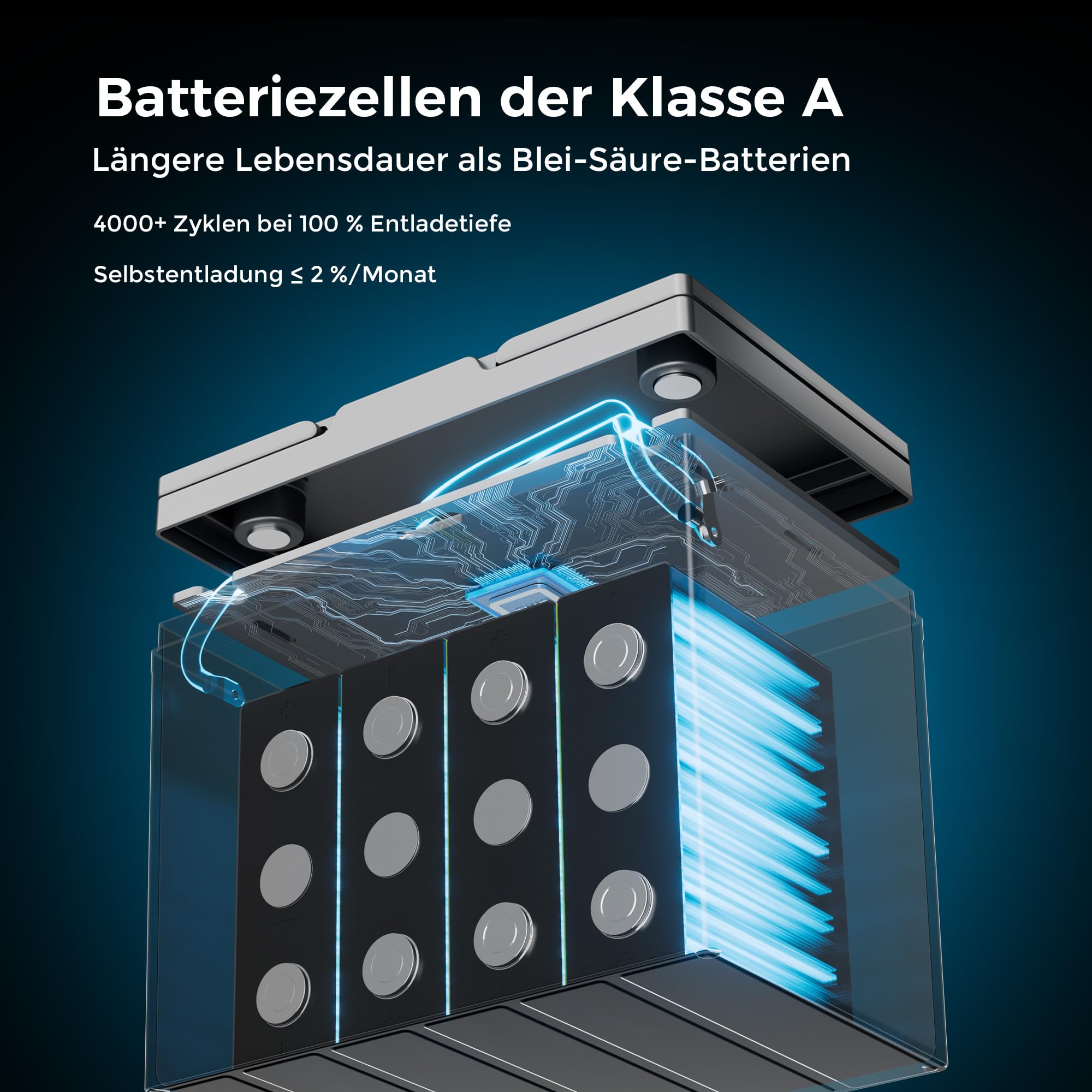 Dyness Lithium Batterie 12V 100Ah LiFePO4 Mini Akku mit 100A BMS, Niedertemperaturschutz, Max.15000 Zyklen, für Bootsmotor, Wohnwagen, Batterie Box, Solarsysteme, Netzunabhängige Systeme