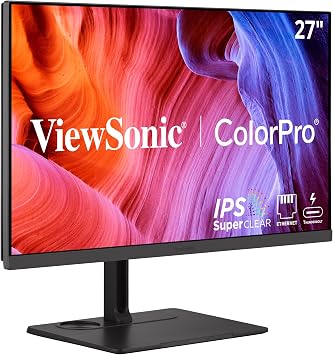 ViewSonic VP2776T-4K 27 Inch 4K ColorPro Monitor, IPS Display with 100% sRGB and Pantone Validated for MacBook Pro Mac Studio Desktop Setups, Advanced Ergonomics, Thunderbolt 4, and HDMI 2.1 Inputs