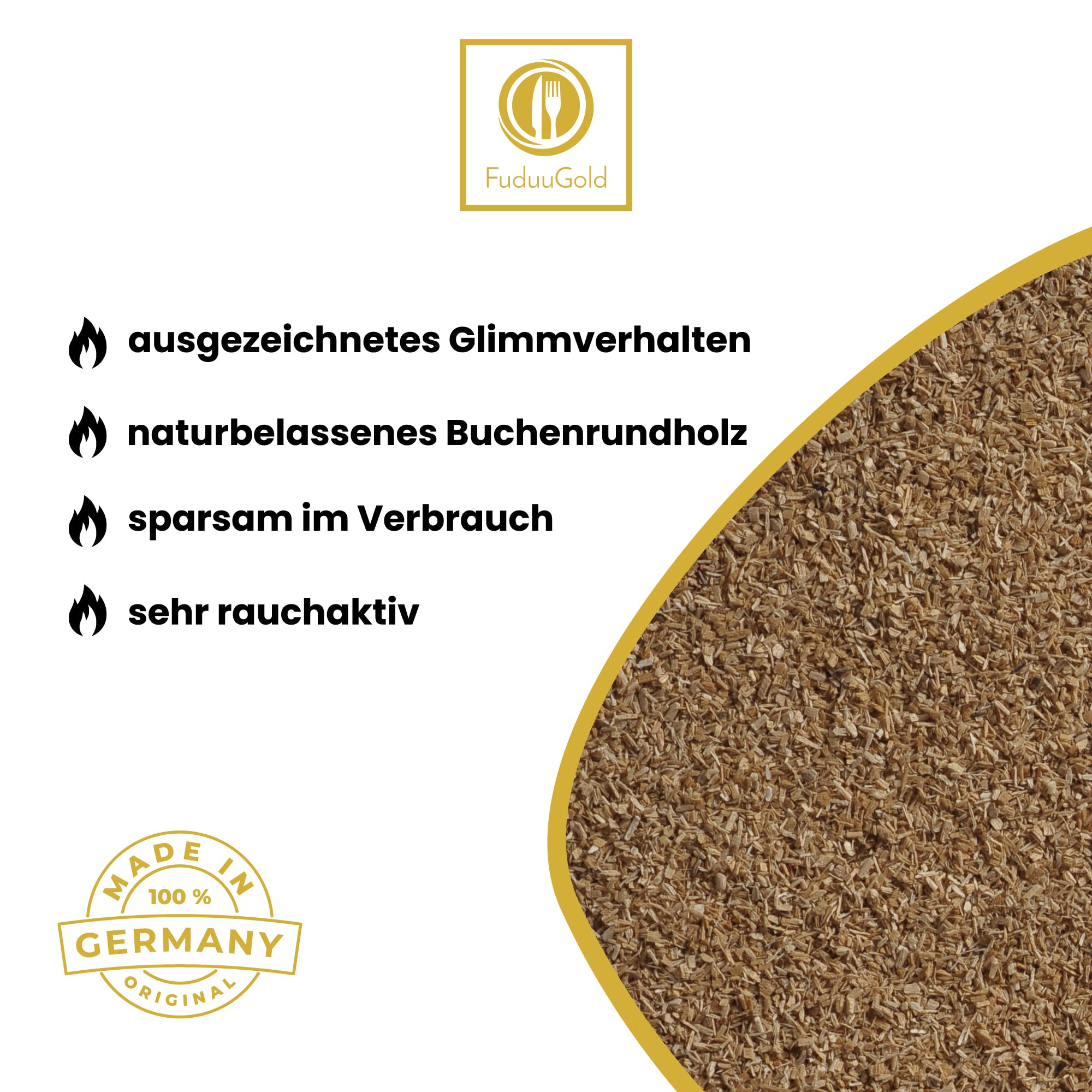 Fuduu Gold - Räuchermehl, HB 500/1000, fein, 15 kg Sack