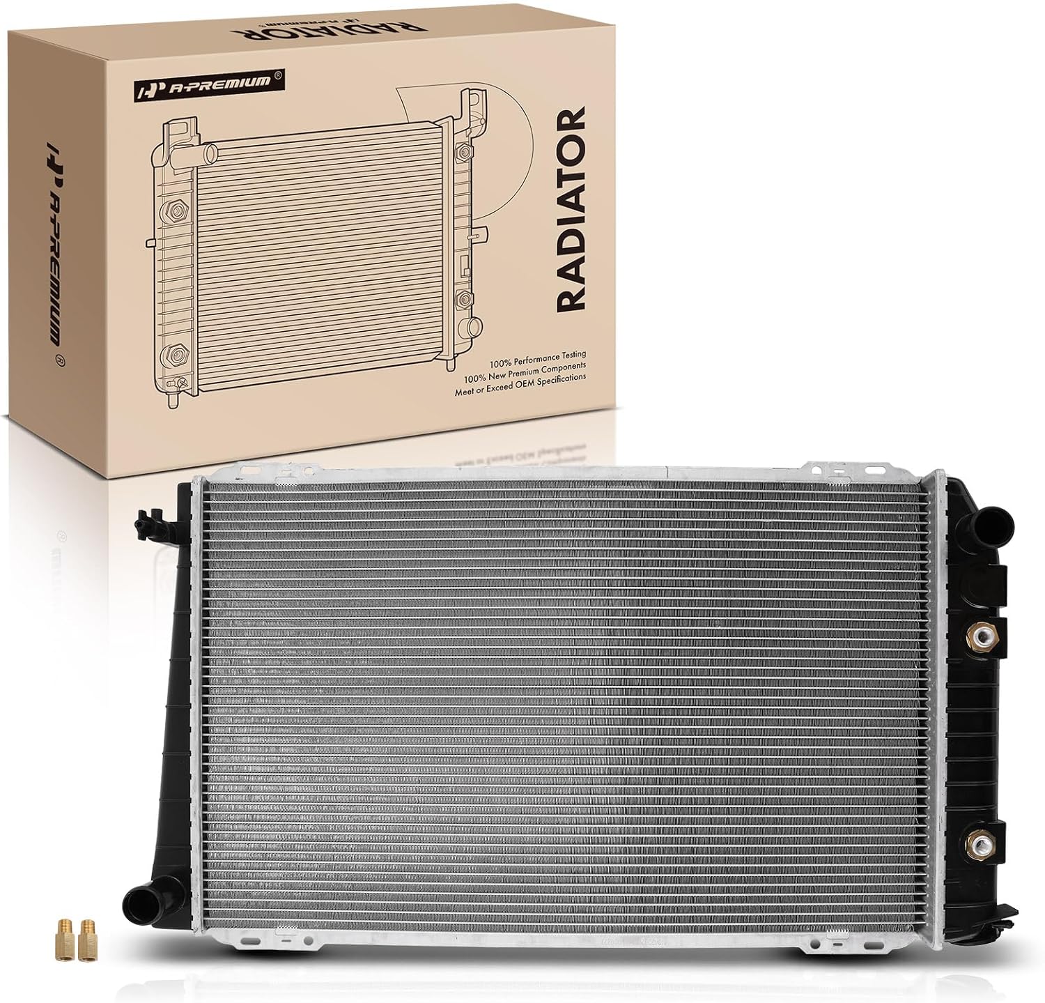 A-Premium Engine Coolant Radiator with Transmission Oil Cooler Compatible with Ford Country Squire, LTD Crown Victoria & Lincoln Town Car & Mercury, Automatic Trans., Replace# 8011107, E6AH8005BB