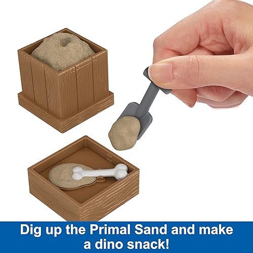 Miniatura 3 de Mattel Jurassic World Unboxing Crushivores Mini Dinosaur Toy Figure in Rip-Open Package with Multiple Compounds & Surprises, Feeding Play