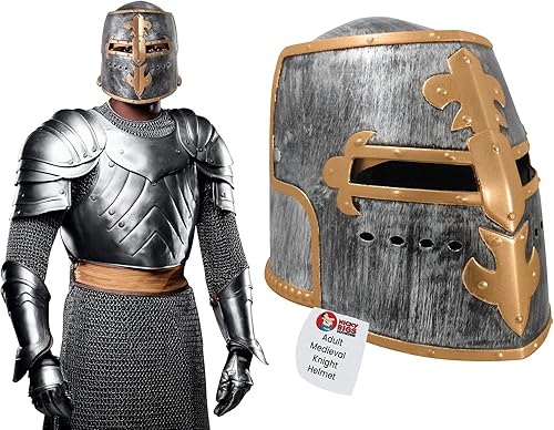 Miniatura 1 de Nicky Bigs Novelties Disfraz de casco medieval de caballero para disfraz de caballero único talla única